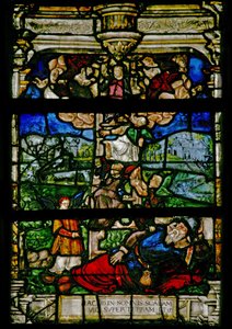 Ventana w6 que representa la Escalera de Jacob de French School