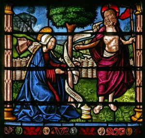 Ventana w6 que representa una escena de Resurrección: Noli Me Tangere