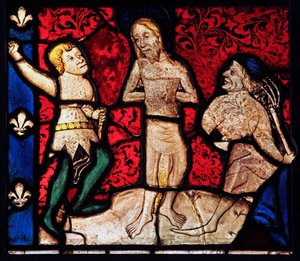 Ventana w6 con la Flagelación, originalmente de la Iglesia de Betton, Bretaña de French School