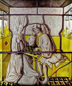 Ventana w81 con los jugadores de ajedrez - de los Países Bajos de French School