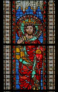 Ventana w9 que representa a Luis el Justo de French School