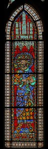 Ventana w9 que representa a Pipino el Breve de French School