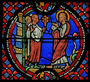 Ventana w9 que representa a San Andrés siendo bienvenido en Nicea de French School