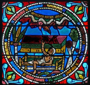 Ventana wXVII que representa a un sacerdote - resucitando de French School