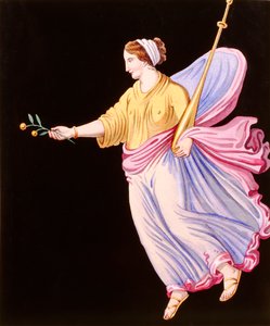 Mujer sosteniendo una rama de olivo
