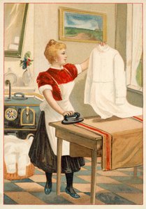 Mujer planchando de French School