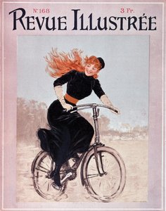 Mujer en bicicleta - portada. “Revue illustrée”, No. 168, Arts Deco de French School