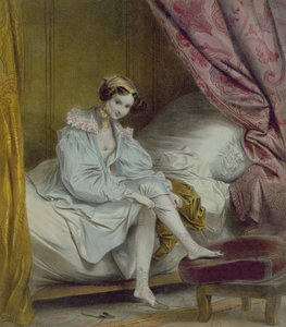 Mujer poniéndose medias, c.1830