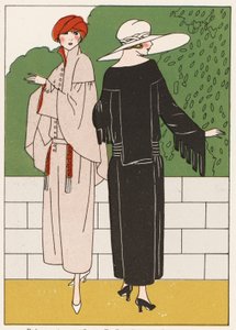 Moda de abrigos de mujer de los años 20 (litografía en color)