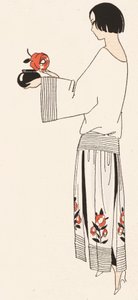 Moda femenina de los años 20 (litografía en color)
