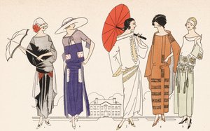 Moda femenina de los años 20 (litografía en color)