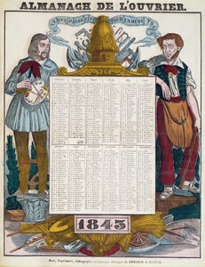 Calendario de trabajadores para 1843 de French School