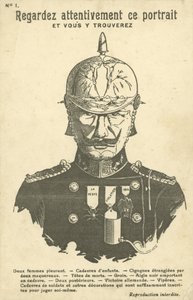 Tarjeta postal de propaganda anti-alemana de la Primera Guerra Mundial de French School