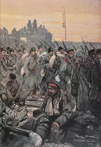 Soldados búlgaros heridos durante las campañas balcánicas 1912-13 de French School