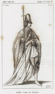 XIII Siglo, Reinado de Luis IX, Pont, Conde de Toulouse (grabado) de French School
