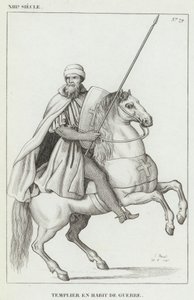 XIII Siglo, Templario en Traje de Guerra (grabado) de French School