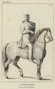Siglo XII, Traje de Guerra, de los primeros Templarios de French School