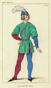 Siglo XIV, Traje De Paje