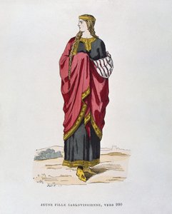 Joven carolingia, del año 990, de Costumes civils et militaires des français à travers les siècles de French School