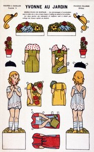 Yvonne en el jardín: decoupage. Siglo XIX