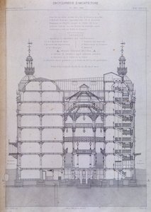 Gran almacén le Printemps en París: arquitectura en sección transversal. de French School