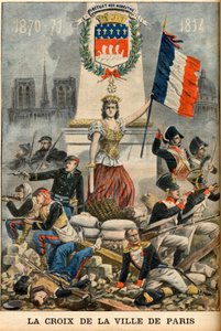 fluctuat nec mergitur - La Cruz de la ciudad de París se introduce en el escudo de armas de París, ilustración del periódico inglés “Le Petit Journal” 5 de mayo