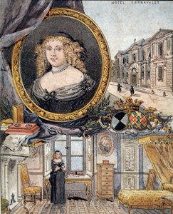 Retrato de Marie de Rabutin-Chantal (Rabutin Chantal), Marquesa de Sevigne conocida como Madame de Sevigne (1626-1696) y su residencia Hotel Carnavalet.
