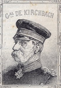 retrato del general prusiano Hugo von Kirchbach - 1870-71 (grabado) de French School