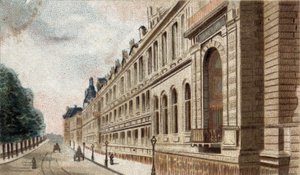 Vista del Palais du Louvre en París. de French School