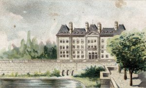 Vista del castillo de Meudon (Sena y Oise) de French School