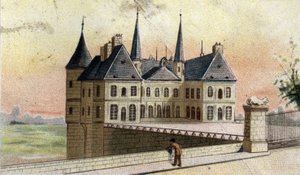 Vista del castillo de Randan (Puy de Dôme) de French School