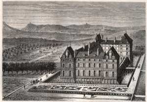 Vista del castillo de Rosny de French School