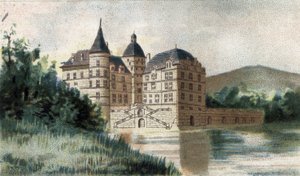 Vista del Castillo de Vizille en Isère de French School