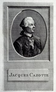 Retrato del autor Jacques Cazotte 1720-1792, siglo XVIII de French master.