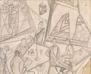 Frida y sus contemporáneos, c.1925 (lápiz sobre papel) de Frida Kahlo