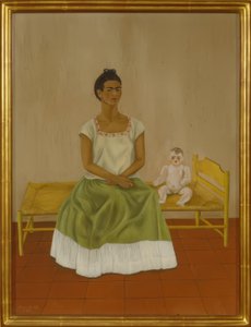 Autorretrato con cama de Frida Kahlo