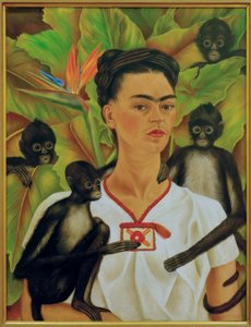 Autorretrato con monos de Frida Kahlo