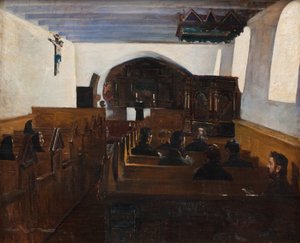 Un servicio religioso en la isla de Mors, Jutlandia de Fridolin Johansen