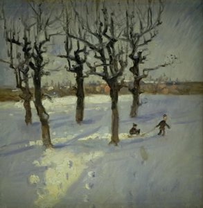 Escena de invierno en un suburbio de Copenhague de Fridolin Johansen