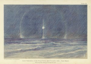 Fenómenos de luz en la noche polar, 22 de noviembre de 1893, boceto pastel de Fridtjof Nansen