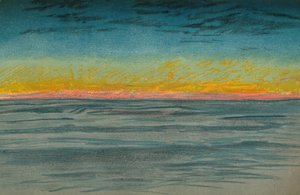 El Día Polar Menguante, 22 de septiembre de 1893. Boceto a Pastel, 1893 1897 de Fridtjof Nansen