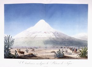 El Chimborazo visto desde el Plateau de Tapia de Friedrich Alexander Baron von (after) Humboldt