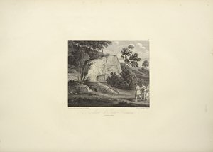 Roca de Inti-Guaicu, dibujada por Koch, grabada por Dutterhoffer, ilustración de 