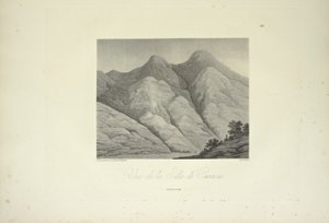 Vista de la Silla de Caracas, dibujada por Marchais, grabada por Bouquet, ilustración de 