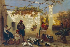 En una pérgola italiana
