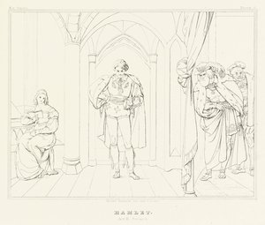 Hamlet, Acto III, Escena 1 de Friedrich August Moritz Retzsch