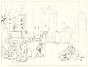 Ilustración para Lied von der Glocke de Schiller, o La canción de la campana (grabado) de Friedrich August Moritz Retzsch