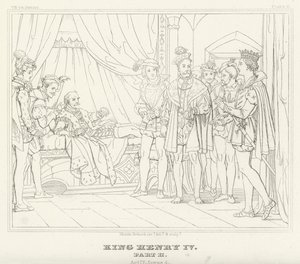 Rey Enrique IV, Parte II, Acto IV, Escena 4 (grabado) de Friedrich August Moritz Retzsch