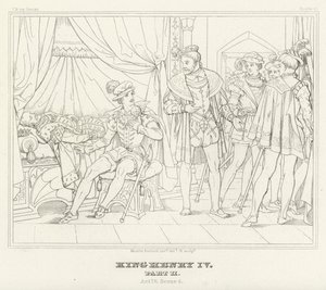 Rey Enrique IV, Parte II, Acto IV, Escena 4 (grabado) de Friedrich August Moritz Retzsch