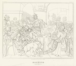 Macbeth, Acto III, Escena 4 de Friedrich August Moritz Retzsch